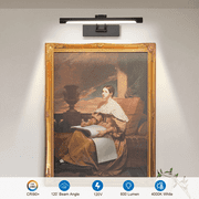 LED Picture Light, Full Metal Display Lighting with Flexible Light Head, Hardwired Dartboard Light for Picture Frame, Artwork, Dartboard, Portrait 4000k, 660lm