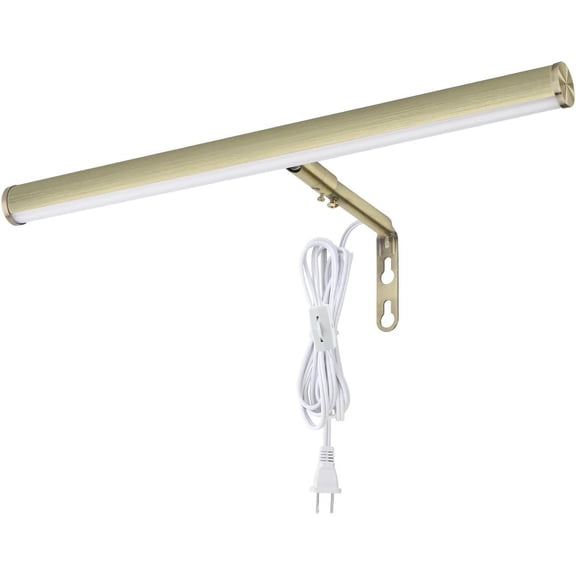 LED Picture Lights for Paintings Plug in, Antique Brass Finish
