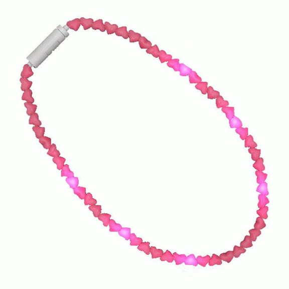 LED Pink Hearts Love Bead Necklace