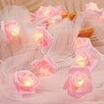 thumbnail image 1 of LED Pink Rose Flower String Lights Battery/USB Operated for Wedding Home Party Birthday Festival Indoor Outdoor Decorations Large Rose Flower, 1 of 6
