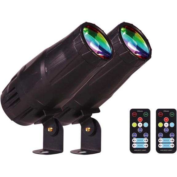 LED Pinspot Light,Stage Spotlight Mini 15W RGBW Disco Ball Spot Lights 4 in 1 Stage Lighting Mirror Ball Light with Remote Control for DJ Disco Party Bar Club Wedding (2, Black)