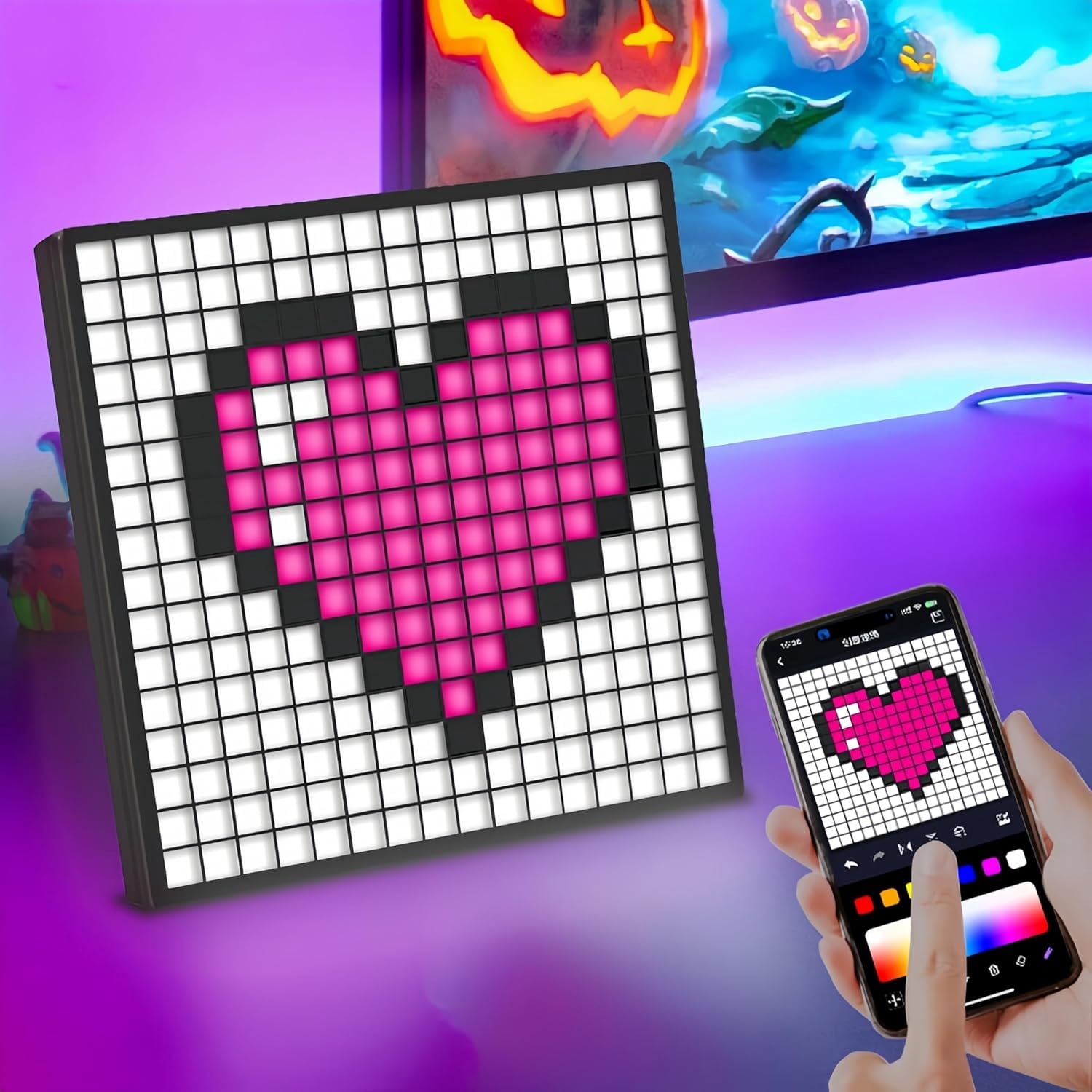 LED Pixel Art Display - Smart Digital Lamp Sets Calendar Pixel Matrix ...