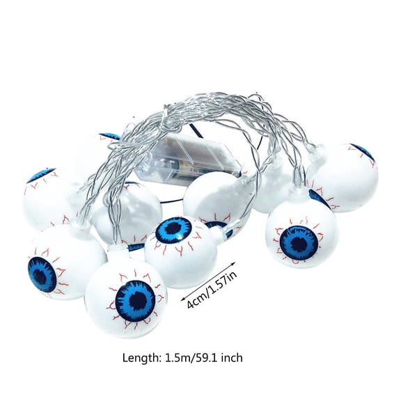 LED Plastic Eyeball Shaped String Lights 1.5M 10 Lights for Halloween Courtyard Party Decor