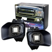 LED Pod Light Fog Lamps For 2011-16 Ford F250 F350 F450 Super Duty, Incl 2 20W High Power LED Cubes, Foglight Bezel Covers, Fog Location Mount Brackets & Switch Wiring