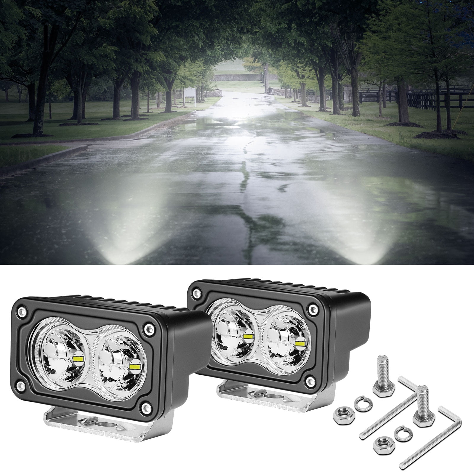 LED Pods, 2PCS 40W 3 Inch Ditch Lights Off Road Light Driving Beam ...