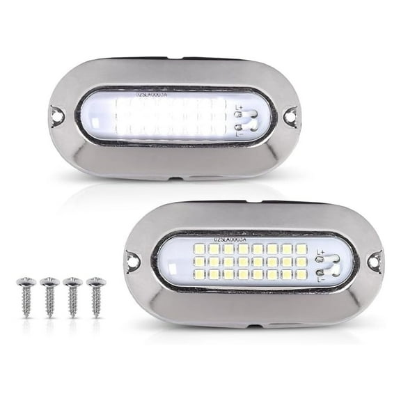LED Pontoon Boat Docking Light Bright White Housing Marine Boat Light 12V White Lighting 2 Pcs