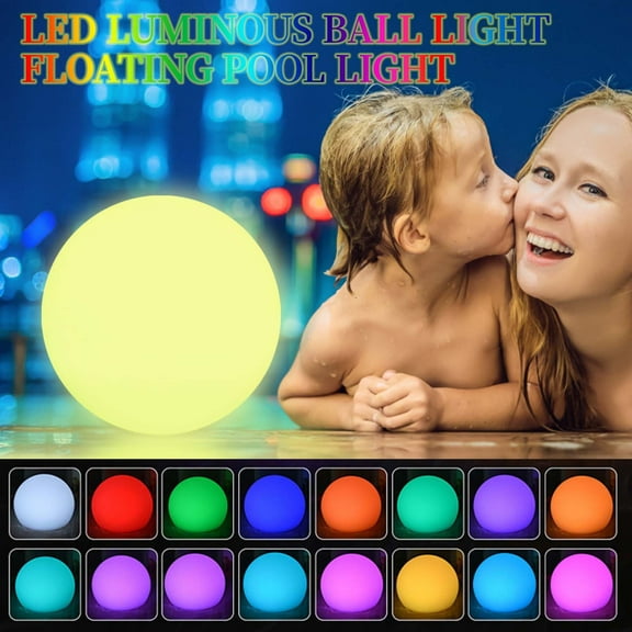 LED Pool Light Floating Ball with Remote Control 16 Colors for Outdoor Party Decoration 2-Pack