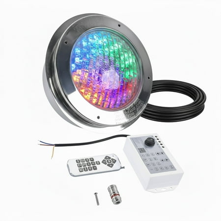 LED Pool Lights for Inground Pool with Remote Control, 60W 10 Inch Pool Lights for Wet Niche, 100 Ft Cord RGB Controller Pool LED Light Multicolor