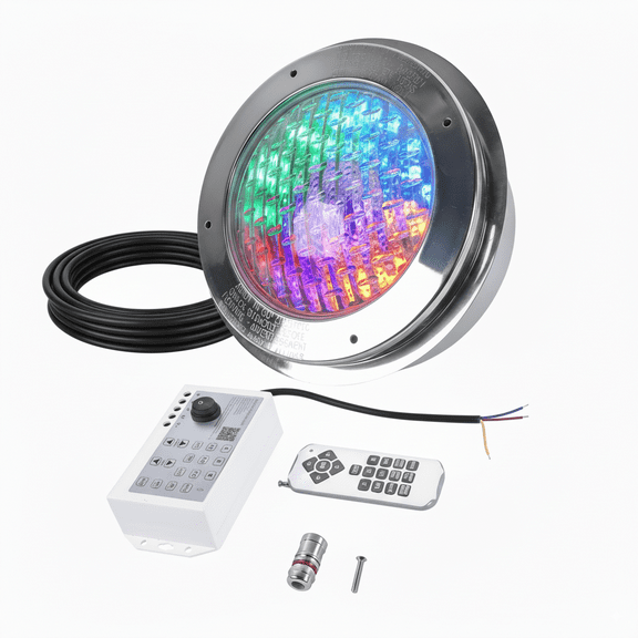 LED Pool Lights for Inground Pool with Remote Control, 60W 10 Inch Pool Lights for Wet Niche, 50 Ft Cord RGB Controller Pool LED Light Multicolor