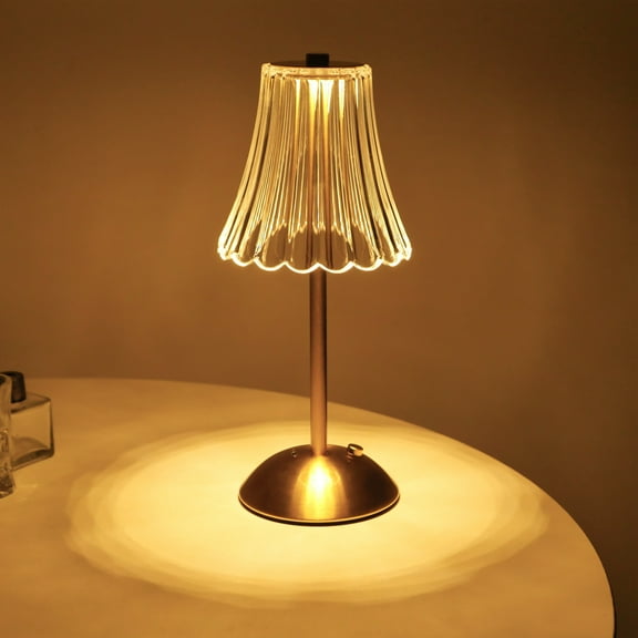 LED Portable Cordless Gold Table Lamp Touch Battery Operated Rechargeable Desk Lamp 3 Color Dimmable for Bedroom Living Room Dining