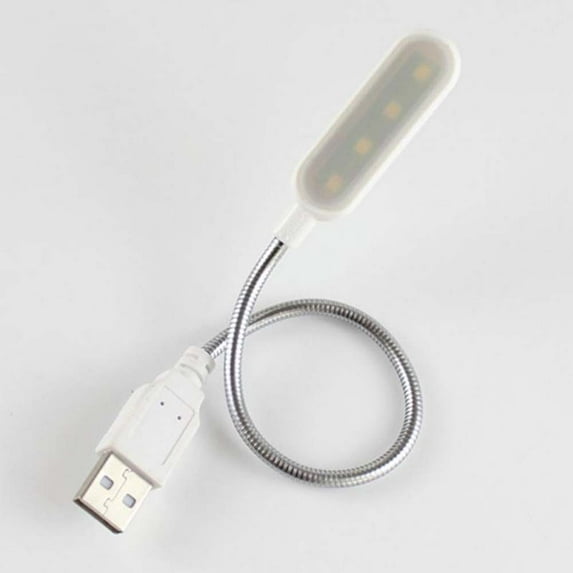 LED Portable Mini For Computer Flexible USB Lamp Laptop Lighting Reading Light WHITE WHITE LIGHT