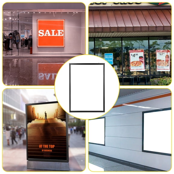 LED Poster Frame 23.6"x35.8" Wall Mount Light Box, Ultra-Thin Aluminum Backlit Frame with Front Snap Opening, 2000LUX 85000Hrs for Restaurant Menu Advertising Display (Black)