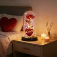 thumbnail image 1 of LED Preserved Rose in Glass Dome with Light Up Base & Heart - Eternal Floral Gift for Women, Valentine's Day, Christmas, Birthday, Anniversary - Romantic Home Decor & Luxury Present, 1 of 6