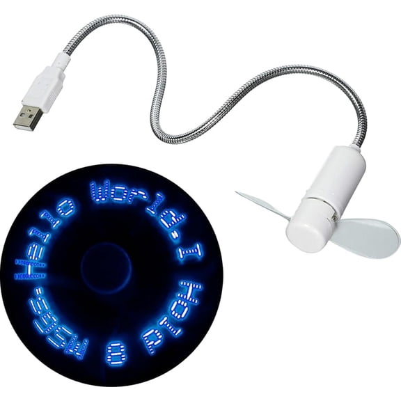 LED Programmable Message Fan with Customized Drawing - USB Powered (Blue Led)