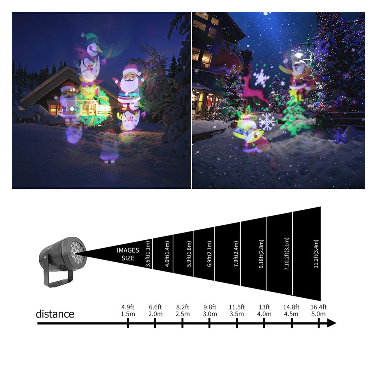 LED Project Lamp IP65 Waterproof Projector Lamp Christmas Pattern Sta Lights Atmosphere Snowstorm Outdoor Holiday Lighting ,Multiple scene applications