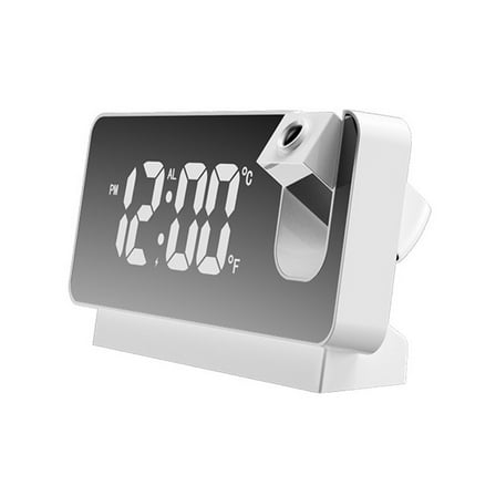 LED Projection Clock Mirror Display Digital Alarm Clock with Temperature