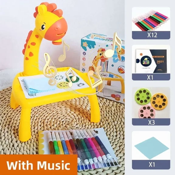 LED Projector Drawing Table for Kids with Stencils, Educational Art Painting Board Toy, Creative Learning Gift for Boys Girls