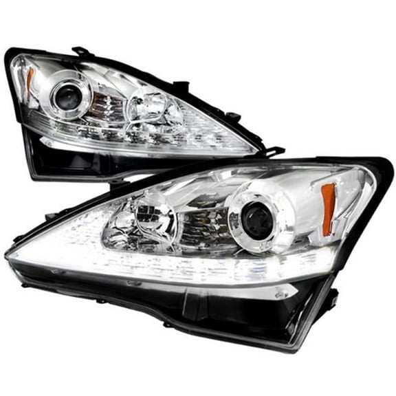 LED Projector Headlight for 06 to 09 Lexus IS250, Chrome - 12 x 24 x 28 in.