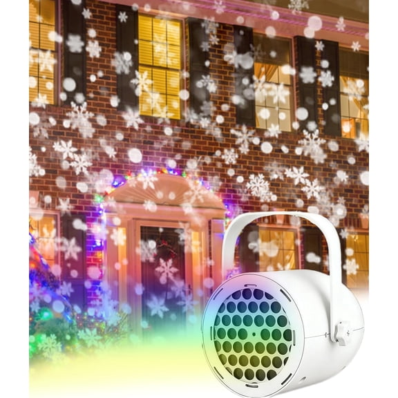 LED Projector Light, New 16 High-Definition Dynamic Christmas Patterns LED Projector, Waterproof USB Powered Christmas Projection Snowflake Light, Suitable for Indoor and Outdoor Holiday Parties.