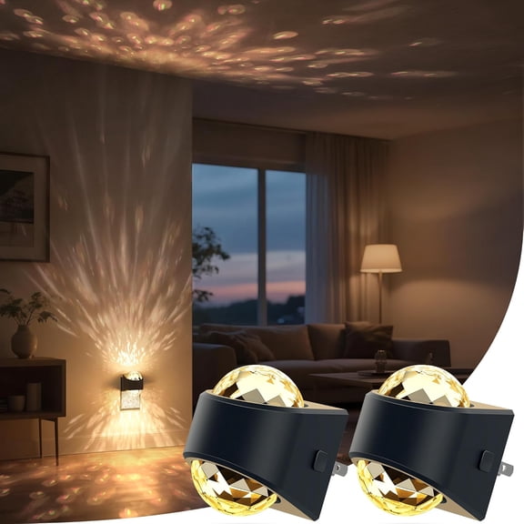 LED Projector Night Light with Star Patterns, Warm White, Dimmable, Dusk to Dawn, 2 Count Bestseling