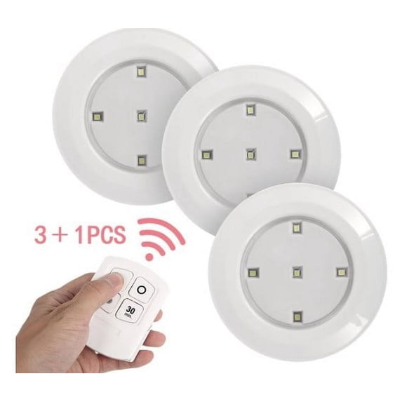 Hibibud LED Puck Light 3 Pack, Wireless Under Cabinet Lighting, Battery ...