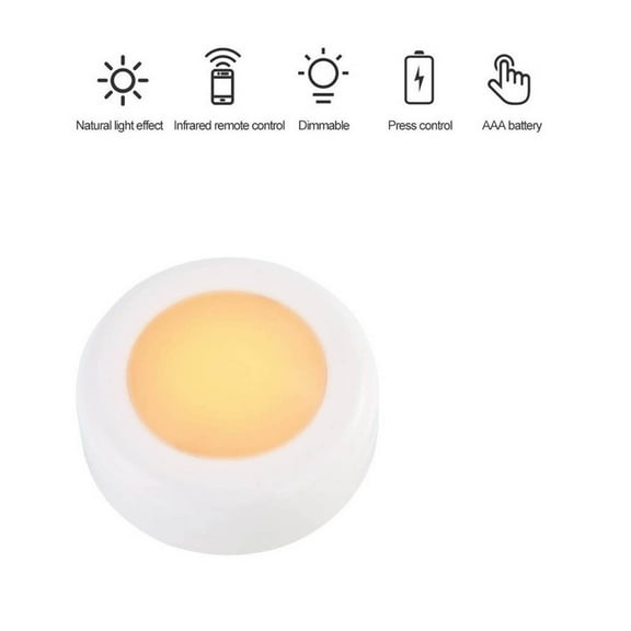 LED Puck Lights - 16 Color Ice Light with Remote Control - Battery Operated Cabinet Light for Kitchen, Bedroom, Closet - Timer Function for Reading, Makeup, Night Light - 1 Pack