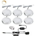 thumbnail image 1 of LED Puck Lights, Set of 6, White Dimmable Under Cabinet Lighting, Led Under Counter Lighting for Kitchen Closet, Bookcase, Shelf, All Accessories Included (6Pack, White), 1 of 7