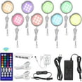 LED Puck Lights Wired Color Changing, Multicolor Under Lighting