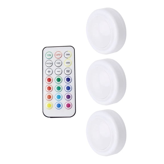 LED Puck Night Lights Remote Control Dimmable Under Cabinet Light Touch Sensor Decorative Night Lamp Easy to Install