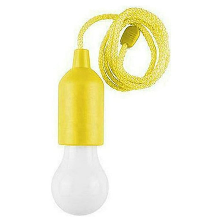LED Pull Cord Light Bulb Colorful LED Bulb Light Hanging Pull Cord Lamp Battery Operated Portable Night Light for Party Weddings Festivals