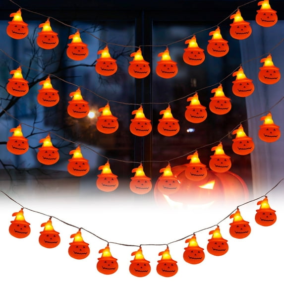 LED Pumpkin String Halloween Bar Decorated With Decorative Lights Halloween Atmosphere Solar Lights Outdoor Christmas Warm Christmas Lights Wire 100 Solar Outdoor Rope Light 8 Feet Battery Operated