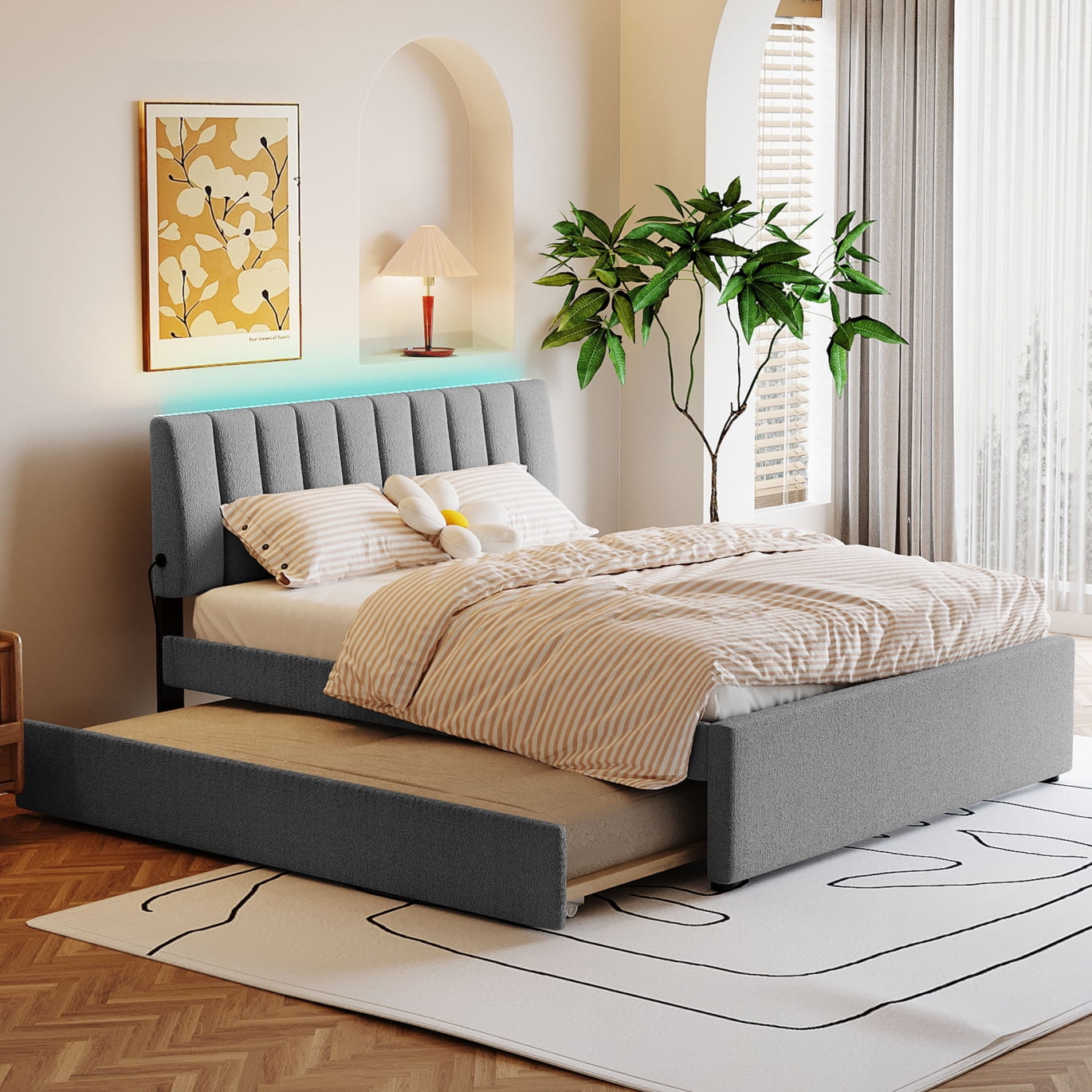 Queen Size | Nipe 63x82x14in Deluxe Bed Frame with Queen Size | Nipe 63x82x14in Deluxe Bed Frame with