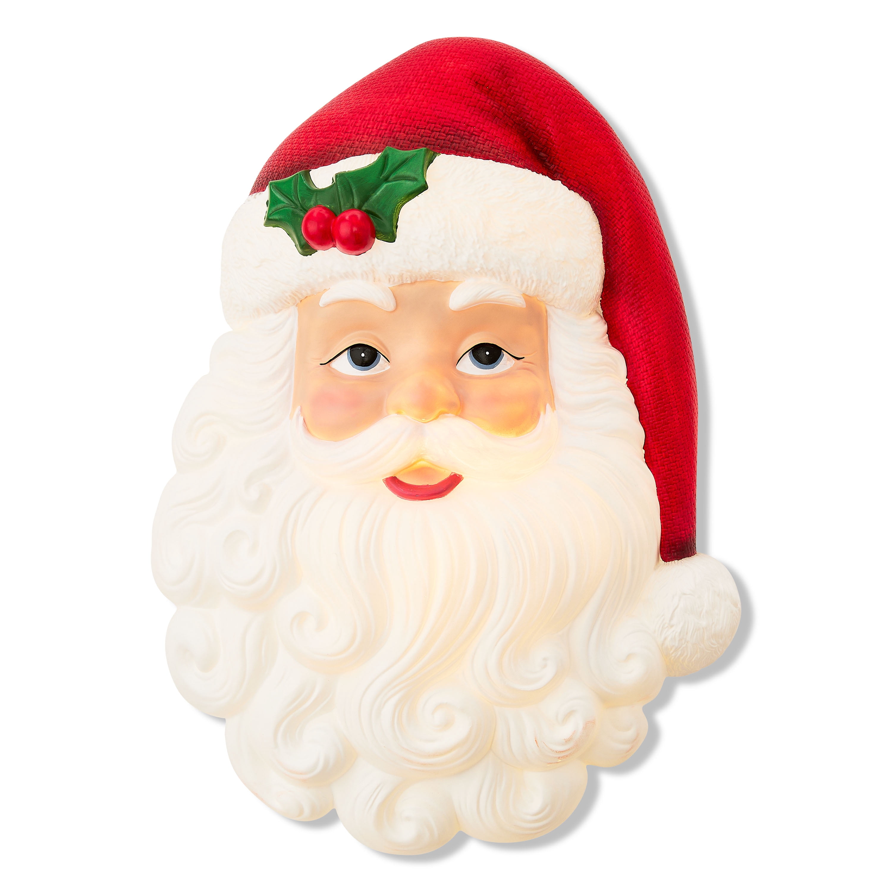 Lighted Blow Mold Santa Hanging Christmas Decoration, Red and White, 16", by Holiday Time
