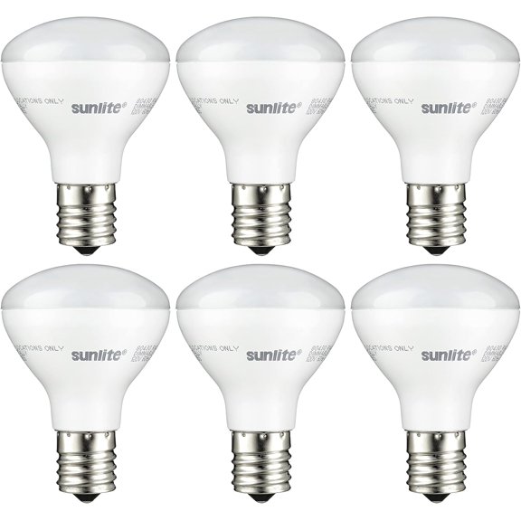 LED R14 Mini Flood Light Bulbs, 4 Watts (25W Equivalent), 250 Lumens, Intermediate (E17) Base, Dimmable, ETL Listed, 3000K Warm White, for Curio Cabinet Light, 6 Count