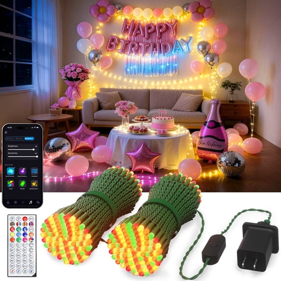 SUNLINKCO 98.4Ft Smart Christmas Tree Fairy Lights 200 LED, RGBIC Color Changing Holiday String Lights, APP Remote Control 84 Scenes, Music Mode, Work with Alexa & Google Home, Indoor Halloween Decor