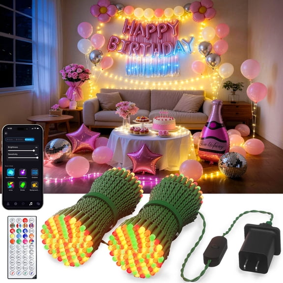 SUNLINKCO 98.4Ft Smart Christmas Tree Fairy Lights 200 LED, RGBIC Color Changing Holiday String Lights, APP Remote Control 84 Scenes, Music Mode, Work with Alexa & Google Home, Indoor Halloween Decor