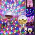 thumbnail image 1 of LED RGB Colorful Rotating Magic Ball Light Bulb, 6 Bead Golden Small Stage Easter Lights, US/UK Plug Disco KTV Party Light, Home Decor Color Changing LED Stage Light for Living Room, 5*4in, Colorful, 1 of 7