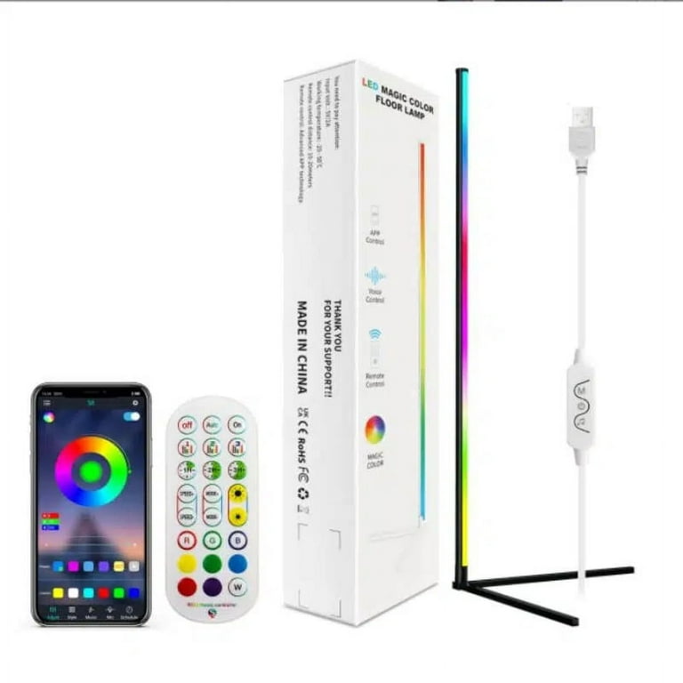 ERAY LED Floor Lamp with Smart APP, Floor Lamp for Bedroom Living Room  Corner, RGB Floor Lamp with Remote,16 Million Colors & Music Sync, Work  with