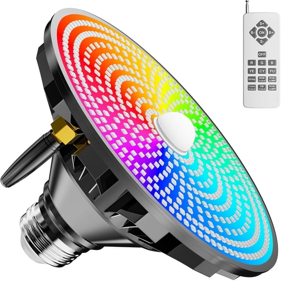LED RGBW Pool Light Bulb for Inground Pools Led Pool Lights Inground Adjustable Brightness & 12 Color Modes with Remote Control, Energy Efficient E26 Base, 70W