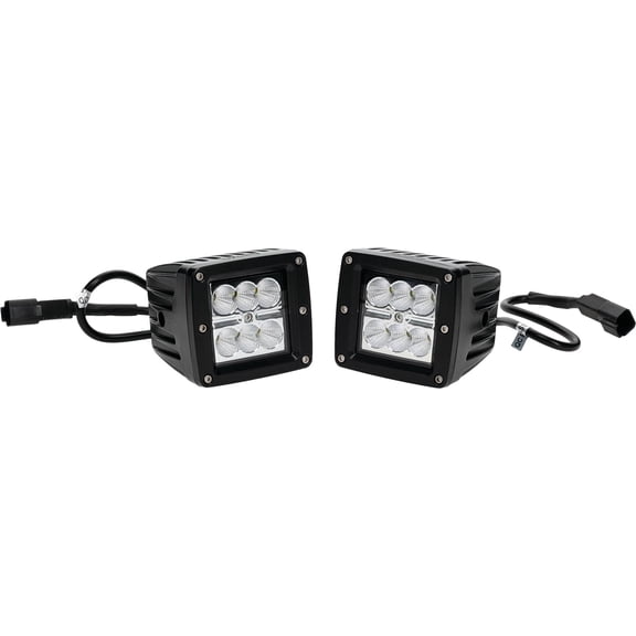 LED ROPS Light Kit 2700 Lumens 36W 12-24V 2-Light Flood Brackets U-Bolts Harness Compatible with Zero Turn Mower Compact Tractor John Deere Kubota Toro Scag Hustler Exmark Gravely