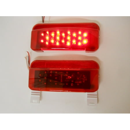 LED RV Camper Trailer Stop Turn Brake Tail Lights / License Light / White Base