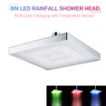 thumbnail image 1 of LED Rainfall Shower Head Square Shower Head Automatically RGB Color-Changing Temperature Sensor Showerhead for Bathroom, 1 of 8