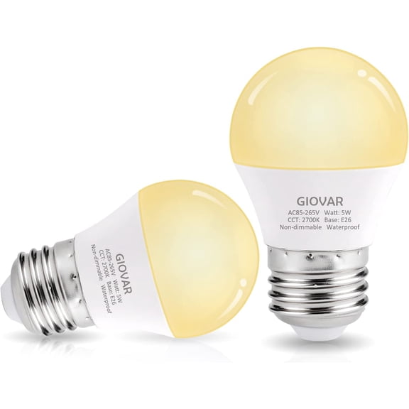 LED Range Hood Light Bulbs Replacement, 40 Watt Equivalent, LED Appliance Bulb for Refrigerator/Stove Hood/Fridge, 2700K SOFE White, E26 Base, Waterproof, Non-Dimmable, Pack of 2