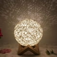 thumbnail image 1 of LED Rattan Ball Table Light, Bracket Seat Dimmable Night Lights USB Powered Rattan Ball Lamp Creative Birthday Gift Bedroom Home Bookroom Decor, 1 of 6