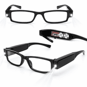 LED Reading Glasses with Bright Lights for Hands-Free,High-Quality Vision Enhancement for the Elderly Black