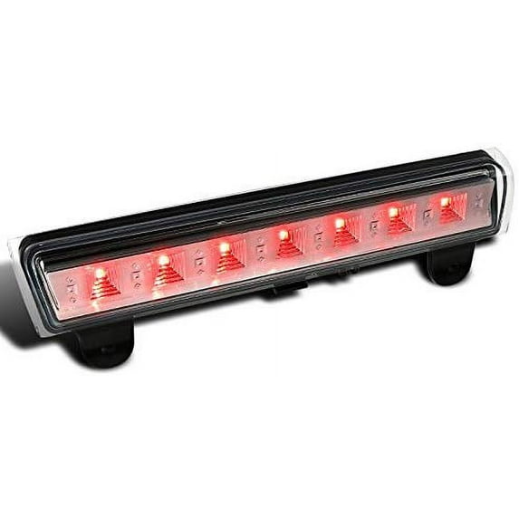 LED Rear 3rd Third Brake Lights Lamp In Clear Lens Made For And Compatible With 2000 - 2006 GMC Yukon Chevrolet Chevy Tahoe Suburban