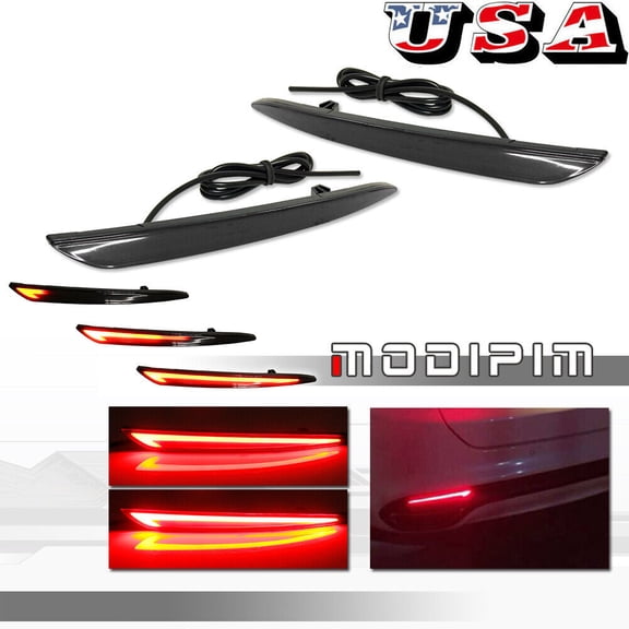 LED Rear Bumper Reflector Brake Tail Light Signal 2013-18 for Ford Fusion Mondeo-