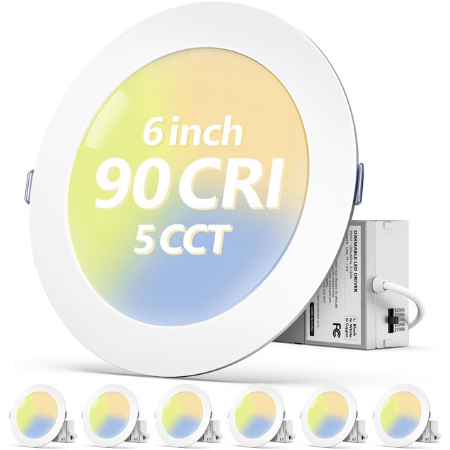 LED Recessed Lighting 6 Inch Dimmable Can Lights for Ceiling, Ultra