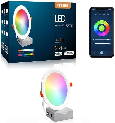 LED Recessed Lighting 6 Inch Smart Ultra-Thin Recessed Light 4 Pack ...