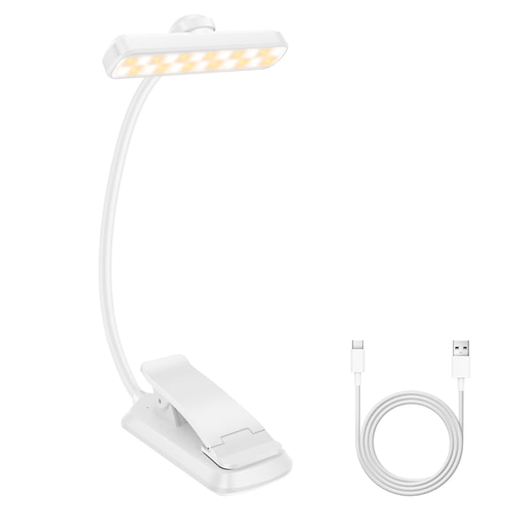 LED Rechargeable Book Light,Eye Caring 5 Color Temperatures,Stepless Dimming Brightness,80 Hrs Runtime Small Lightweight Clip On Book Reading Light for Studying(Black)